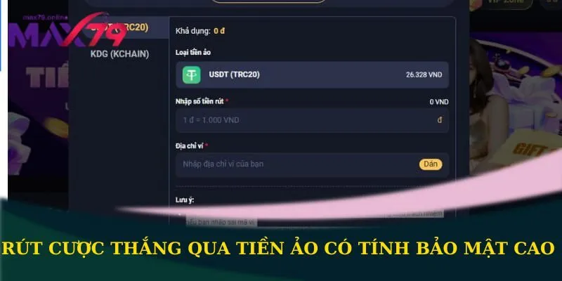 Rút cược thắng qua tiền ảo 